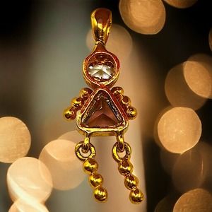 Gold Plated Sterling Silver Purple Amethyst February Birthstone Girl Charm!